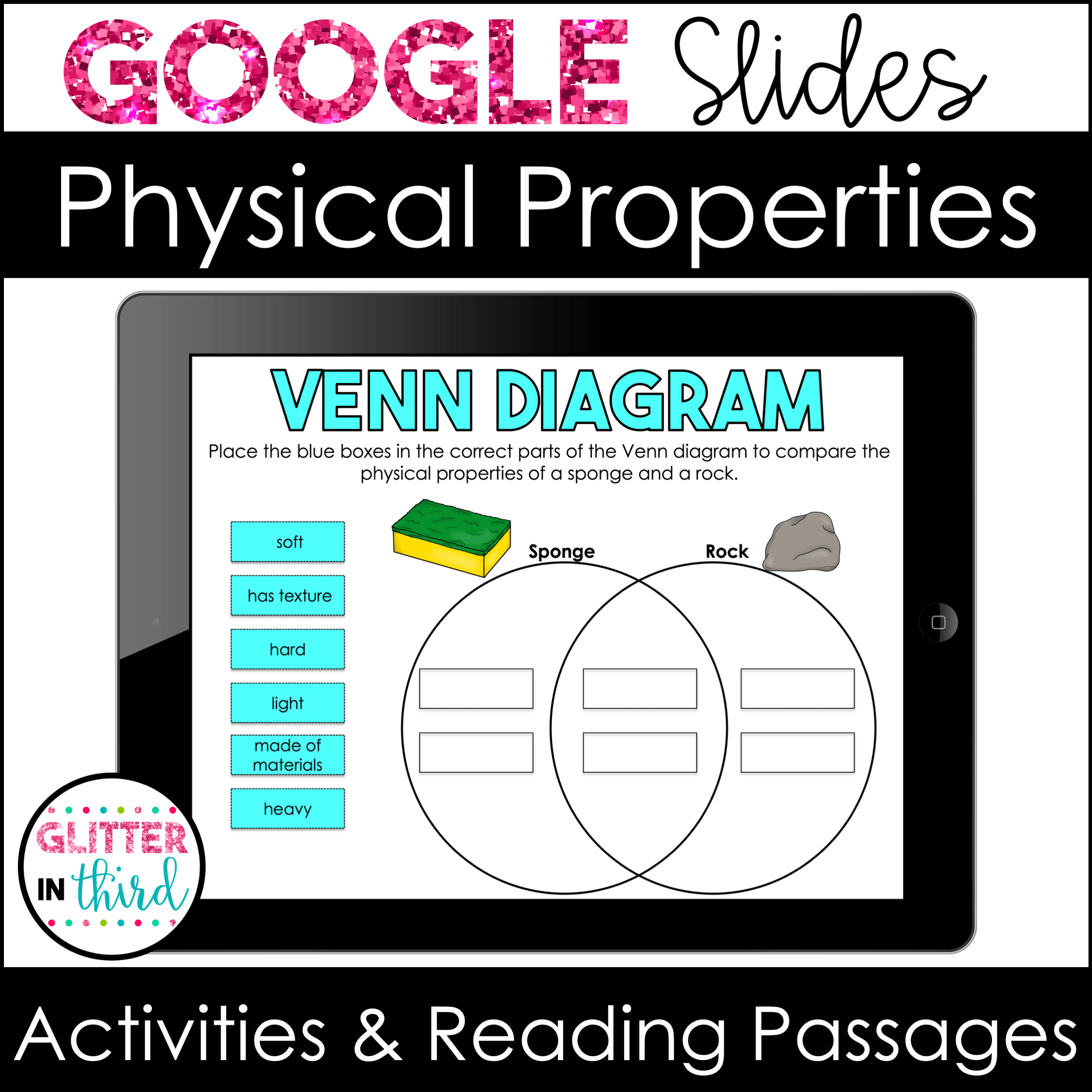 Matter & Physical Properties Activities & Reading Passages for Google Slides | 1st Grade Science SOL 1.3