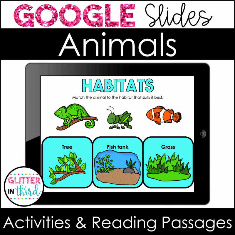 Animals Activities & Reading Passages for Google Slides | 1st Grade Science SOL 1.5