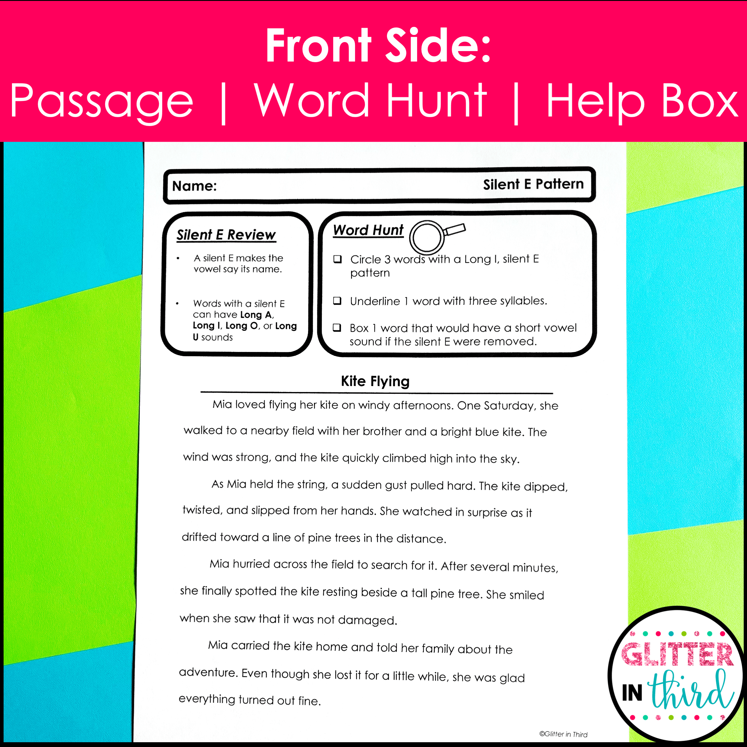 Silent E Worksheets | Color by Number Phonics Activities (Grades 2–3)