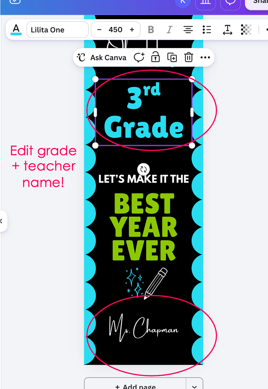 canva teacher poster banner